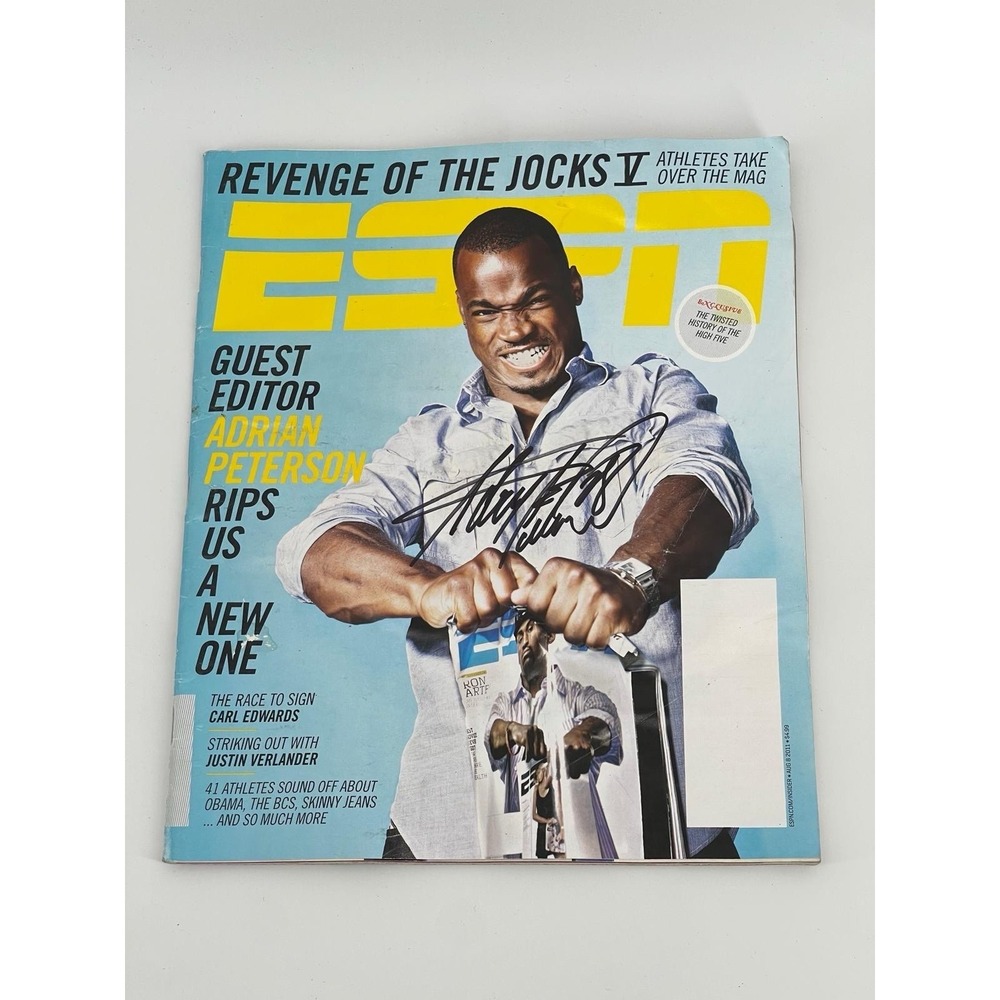 Adrian Peterson Autographed ESPN Magazine Cover Signed NFL MVP Vikings